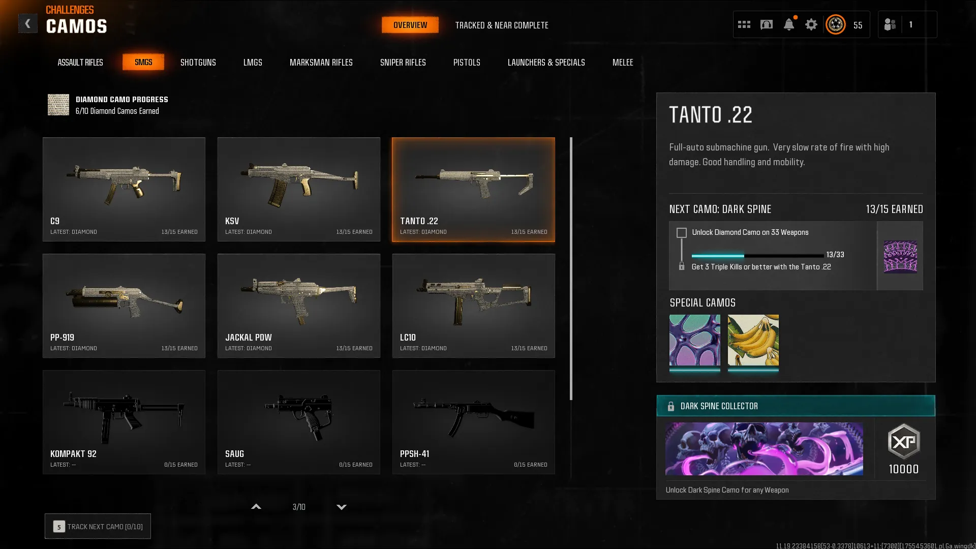 🌟BO6【 💎13 DIAMOND + CAMOS UNLOCKED 🐍】AR-SMG